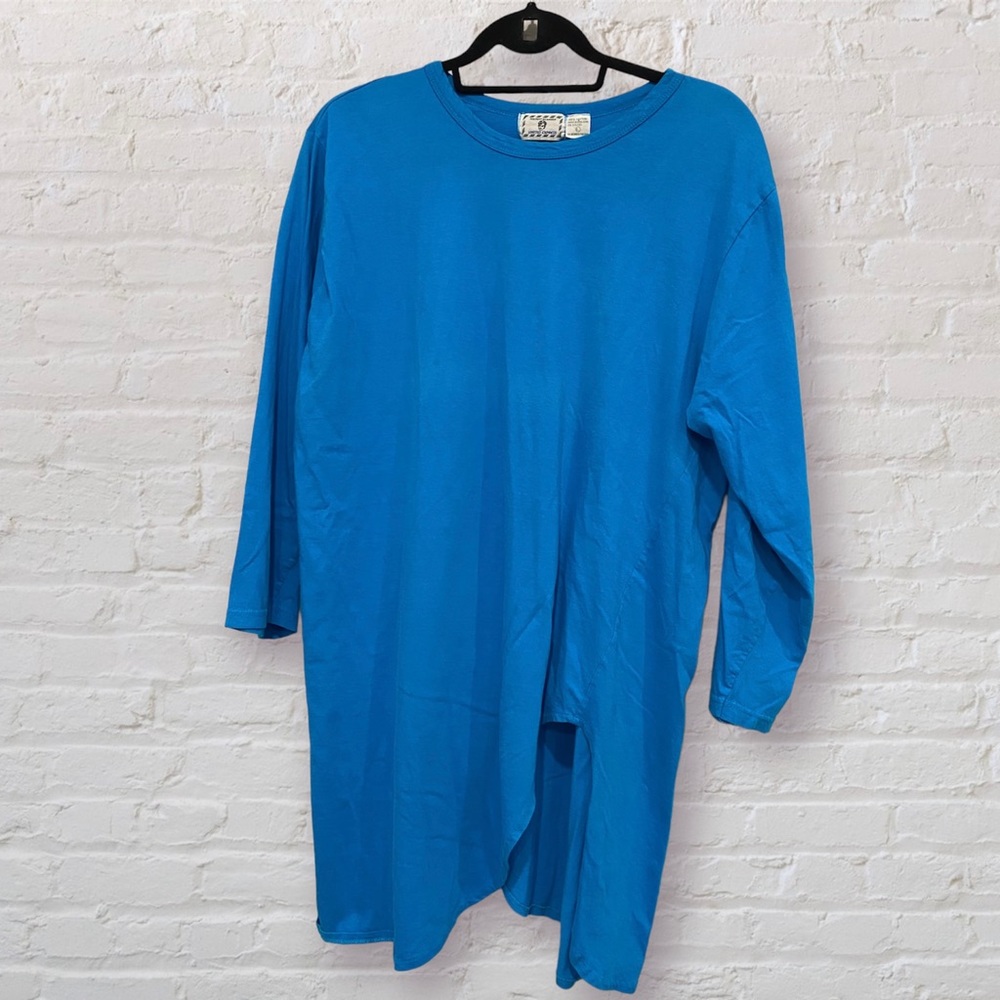 •2/$35• VTG 80s Limited Express Blue Tunic or Nightgown with High Slits